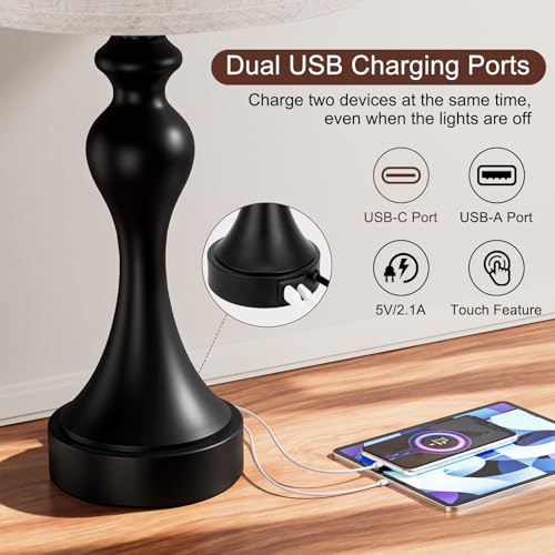 Touch Lamps for Nightstand (2 Count)