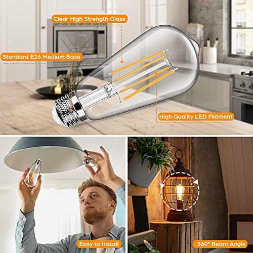 4 Pack Vintage LED Edsion Bulbs 100W Equivalent (4 Count)