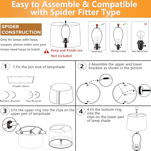 Drum Lamp Shades Larges 2 Pcs (2 Count)