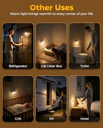 6 Pack Rechargeable Motion Sensor Stair Lights Indoor Magnetic Night Light (6 Count)