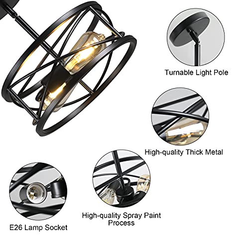 Farmhouse Semi Flush Mount Ceiling Light Fixtures