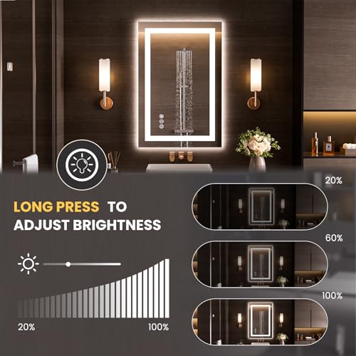 20"x34" LED Bathroom Mirror with Lights