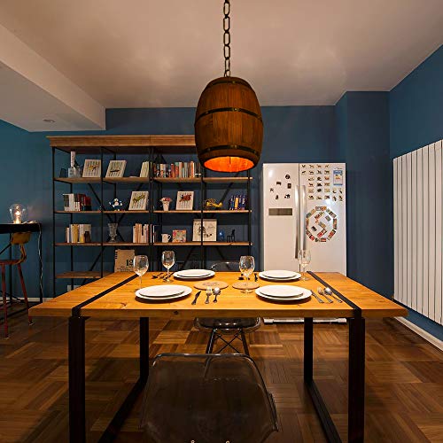 Wooden Wine Barrel Chandelier Bar Cafe Lights Vintage Rustic Wine Barrel Decor Hanging Light Kitchen Light Fixtures Pendant Lamp Barrel Shade Ceiling Light Farmhouse Pendant Light