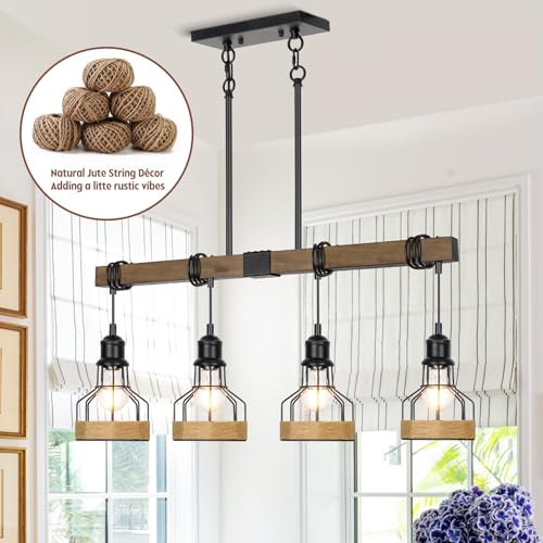 Kitchen Island Lighting Dining Room Light Fixture Rustic Wood