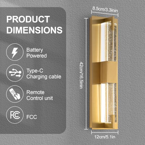 Battery Operated Crystal Wall Sconc (2 Count)