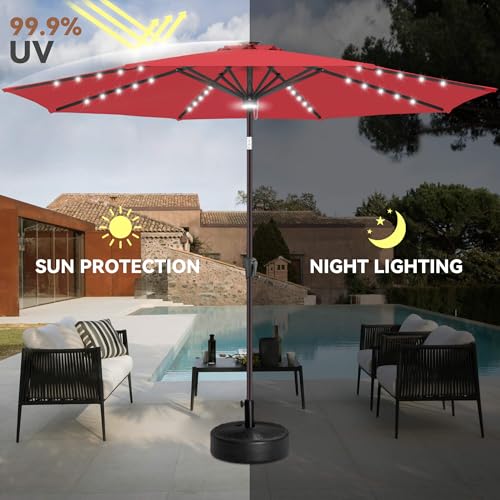 Solar Patio Umbrella with Centre Light
