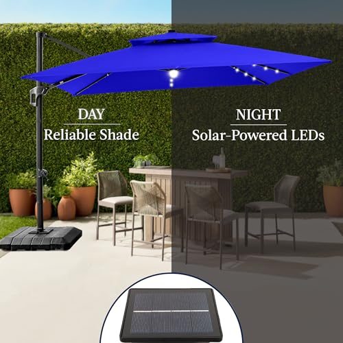 9x12ft LED Cantilever Patio Umbrella w