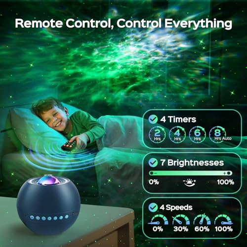 360 Game Lights Galaxy Projector Gaming Accessories Gaming Room Decor Green Star Bluetooth Speaker+15 White Noise Man Cave Accessories Cool Gifts for Men Birthday Gift Cool Stuff for Teen Boy