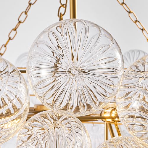 44 Inch Moden Gold Chandelier with 18 Bubble Lights