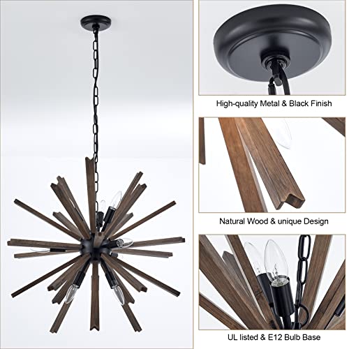 9 Light Sputnik Pendant Light Black