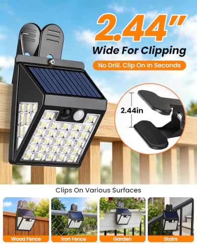 2 Pack Clip On Solar Lights Outdoor