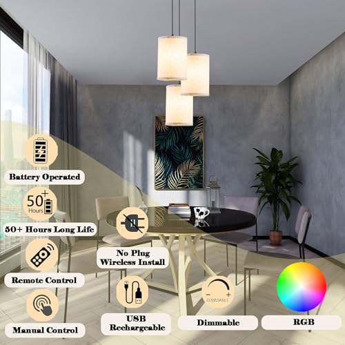 Battery Operated Pendant Light with Remote