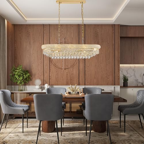 Rectangle Crystal Chandeliers for Dining Room