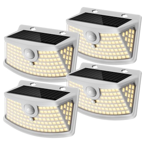 Solar Motion Sensor Lights Outdoor 120 LEDs (4 Count)