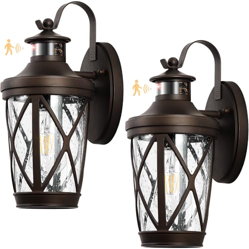 Motion Sensor Porch Light Outdoor (Oil-Rubbed Bronze / 2-Pack)