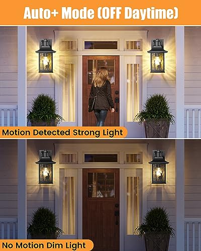 Motion Sensor Outdoor Wall Light Dusk to Dawn Porch Light Wall Mount