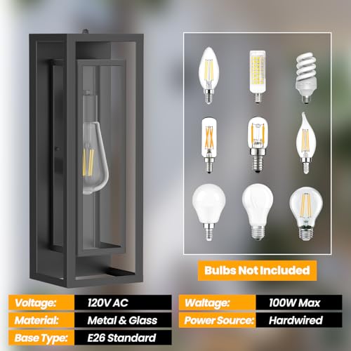 18" Dusk to Dawn Outdoor Wall Light (2 Count)