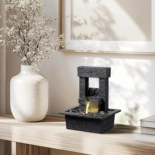 Indoor Tabletop Water Fountain with LED Light