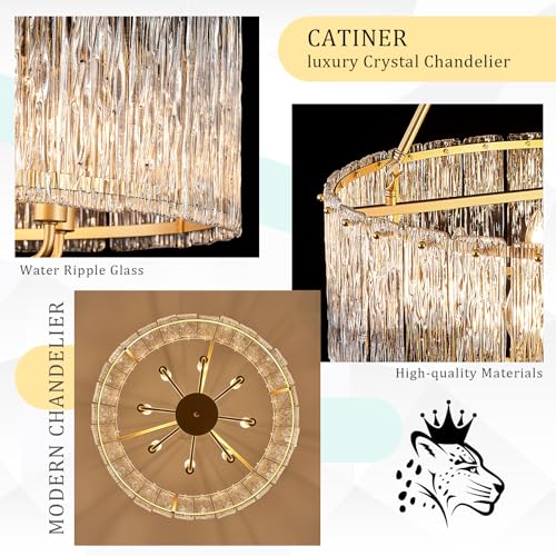 Modern 24.4" Crystal Glass Chandelier 8