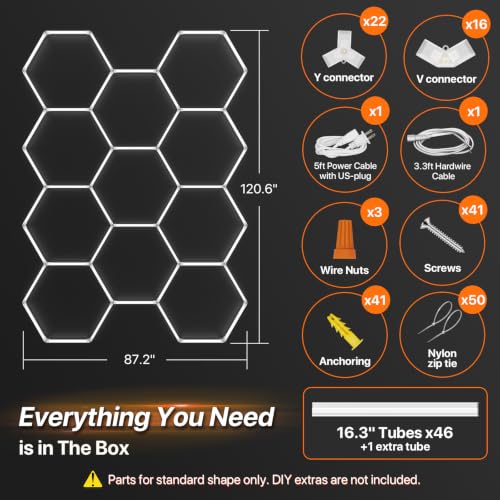 Hexagon Garage Lights (11 Hex)