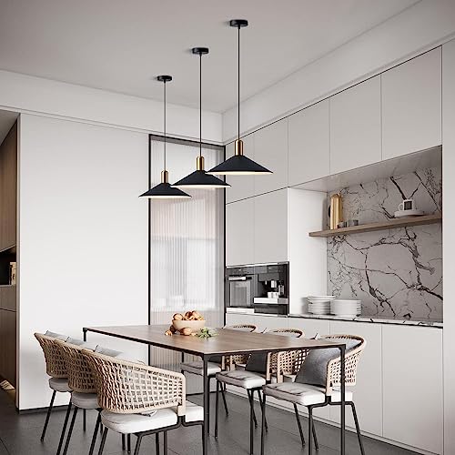 Farmhouse Matte Black Dome Pendant Light 13.8” Large Barn Hanging Light