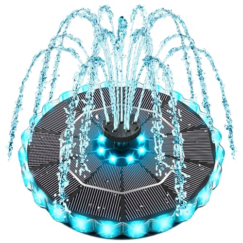 Solar Fountain Colorful Ring Lights