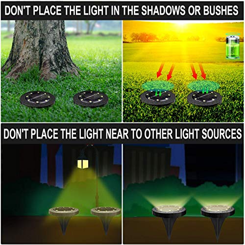 Solar Powered 8 Pack Outdoor LED Disk Lights (8 Count)