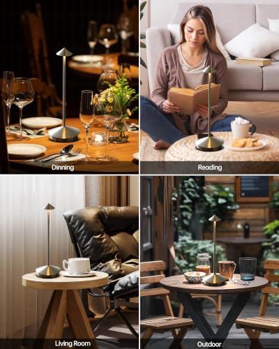 Portable Led Cordless Lamp Table Light 2 Pack