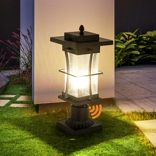 Dusk to Dawn Outdoor Post Light Fixture Waterproof Pole Mount Light with Pier Mount Adapter