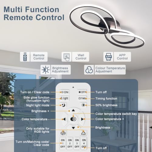Modern LED Ceiling Light (Black)