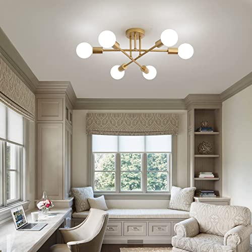 Gold Modern Sputnik Chandelier Ceiling Light Fixtures