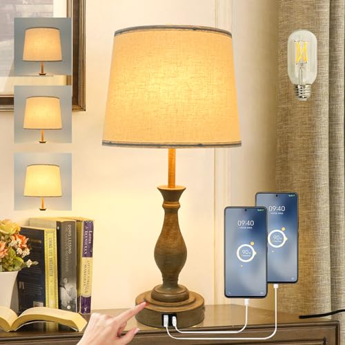 Farmhouse Table Lamp Touch Control 3