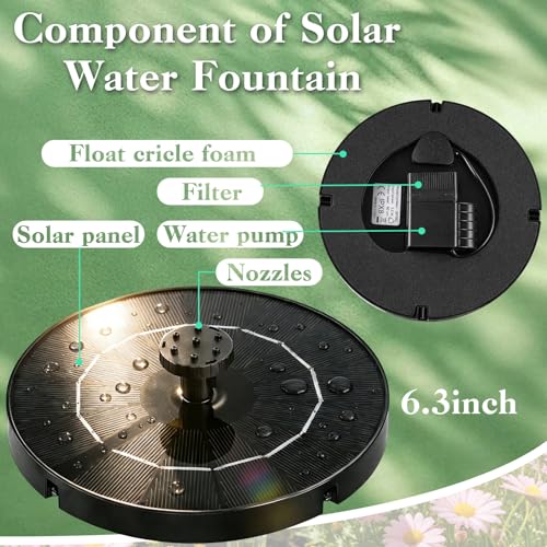 Solar Fountain for Bird Bath 3.5W Solar Powered Water Fountain Pump
