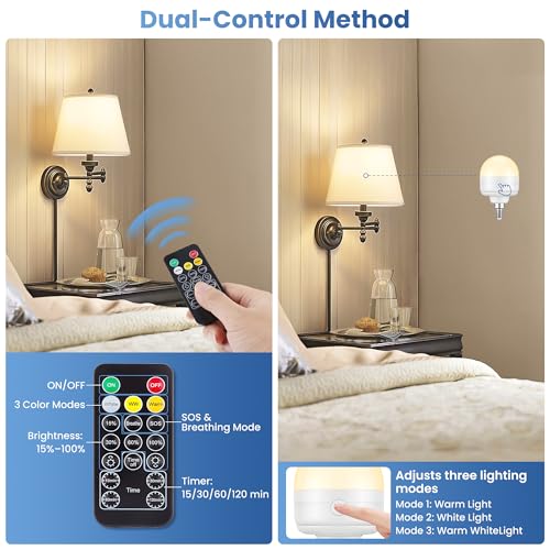 E12 Rechargeable Light Bulbs with Remote