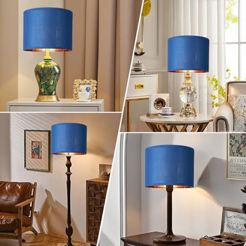 Black Lamp Shades Drum Set Of 2 Medium Gold 12 (2 Count)