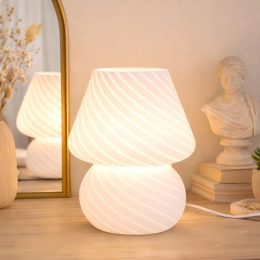 USB Plug in Mushroom Lamp Small Bedside Table Lamp with 3 Temperature LED Bulb