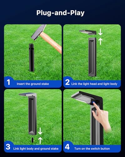 6 Pack Color Changing Solar Powered Pathway Light Outdoor Waterproof (6 Count)