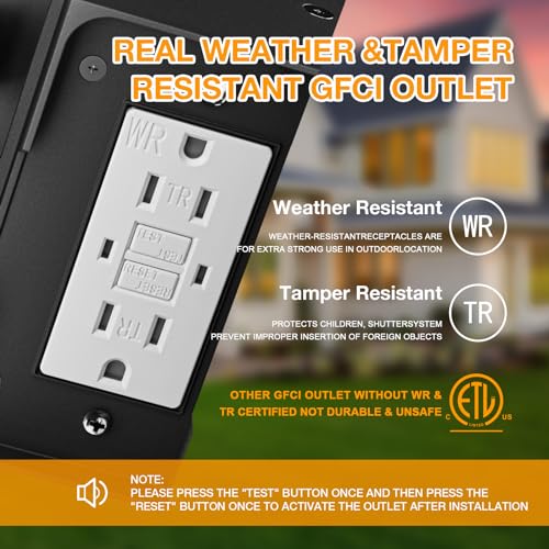 Porch Light with GFCI Outlet Aircraft Grade Aluminum Alloy Bronze 1PC