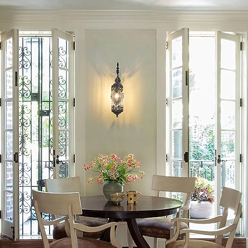 Antique Gothic Glass Wall Sconce for Bedroom