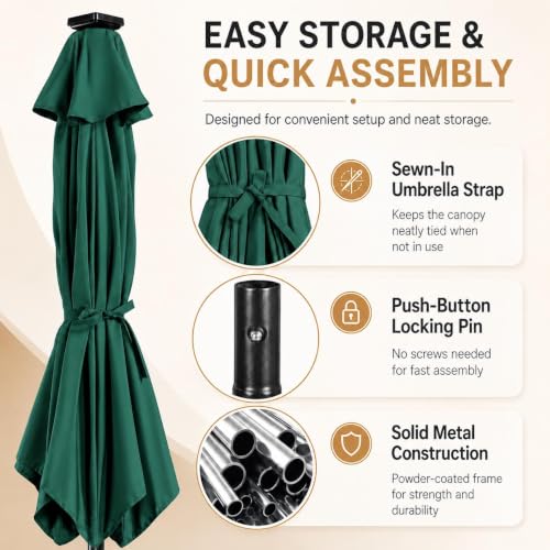 9FT Solar Patio Umbrella w