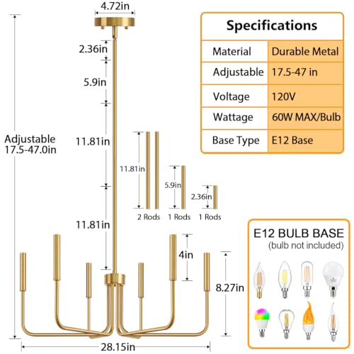 Brass Gold Chandelier