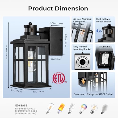 Porch Light with GFCI Outlet