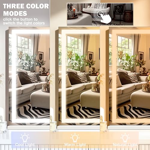 Large Vanity Mirror with Lights 35.5" x 27"