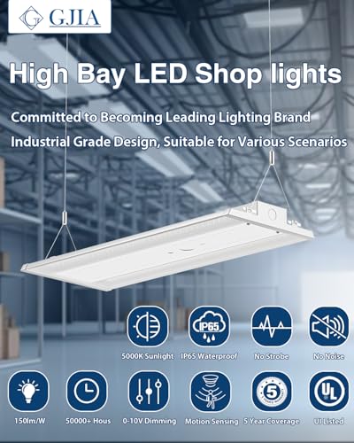 Linear High Bay LED Shop Lights with Sensor