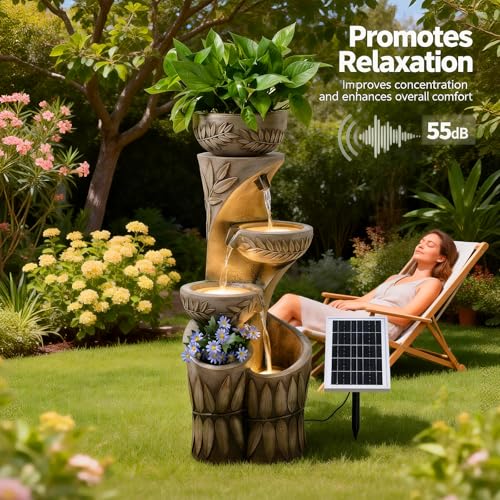 35.6" Solar Outdoor Water Fountain