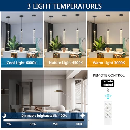 Mini Chandeliers Modern Crystal Pendant Lighting LED Dimmable Pendant Lights Kitchen Island Dining Room