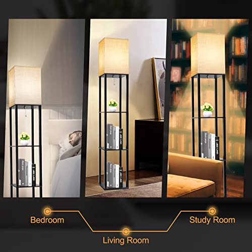 Floor Lamp with Shelves