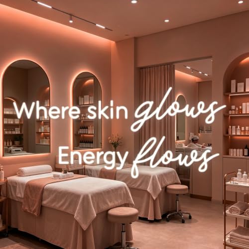 Where Skin Glows Energy Flows Neon Sign for Wall Decor
