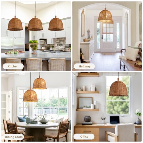 13.8" Rattan Pendant Light