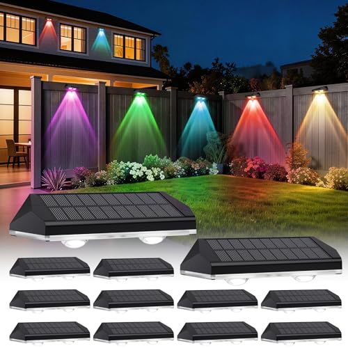 Solar Fence Lights Outdoor Waterproof LED